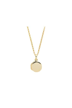 Sterling Silver Gold Round Locket