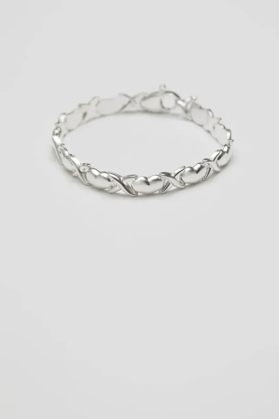 Sterling Silver 925 Heart Kiss Bracelet