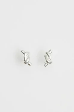 Sterling Silver 925 Knotted Stud Earrings