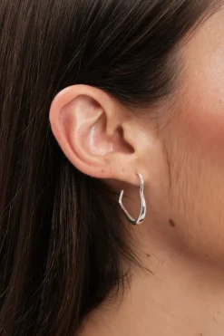 Sterling Silver 925 Large Polished Heart Hoop Earrings
