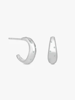 Sterling Silver 925 Multi Stone Hoop Earrings