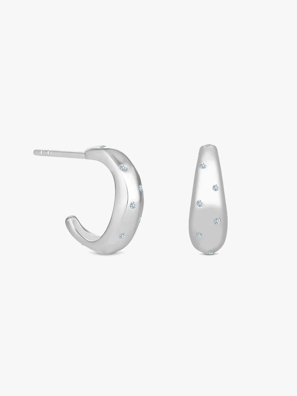 Sterling Silver 925 Multi Stone Hoop Earrings