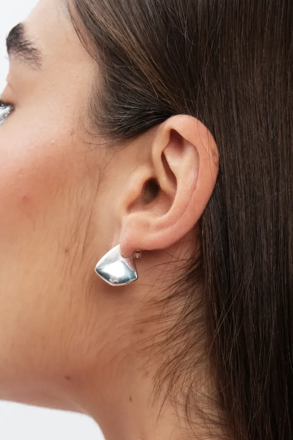 Sterling Silver 925 Polished And Crystal Kiss Stud Earrings
