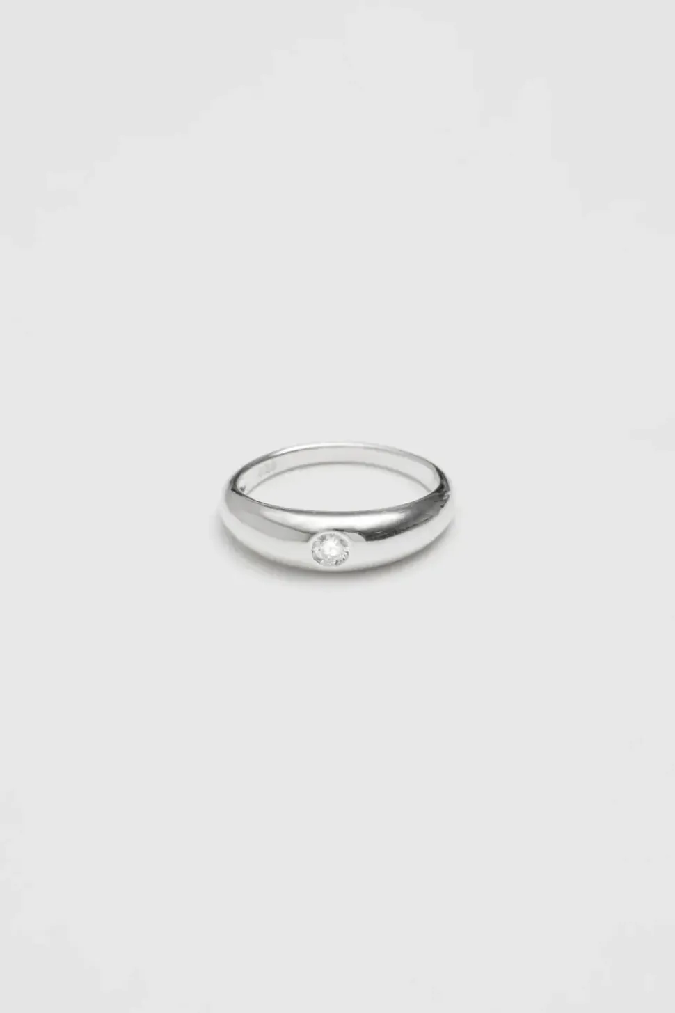 Sterling Silver 925 Polished And Cubic Zirconia Band Ring