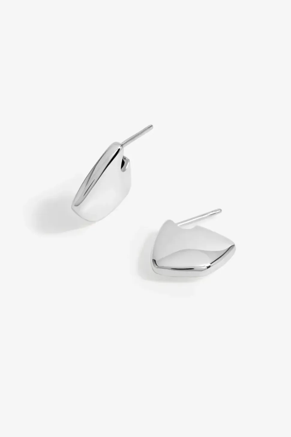 Sterling Silver 925 Polished Angular Hoop Earrings