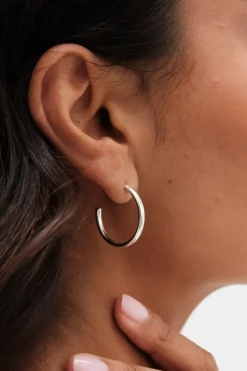 Sterling Silver 925 Polished Basic Hoop Earrings