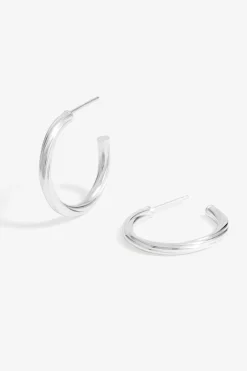 Sterling Silver 925 Polished Diamond Cut Hoop Earrings