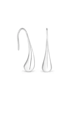 Sterling Silver 925 Polished Fluid Drop Earrings