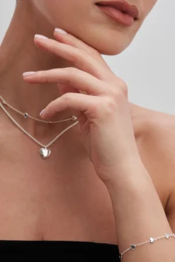 Sterling Silver 925 Polished Heart Necklace