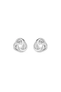 Sterling Silver 925 Polished Knot Stud Earrings