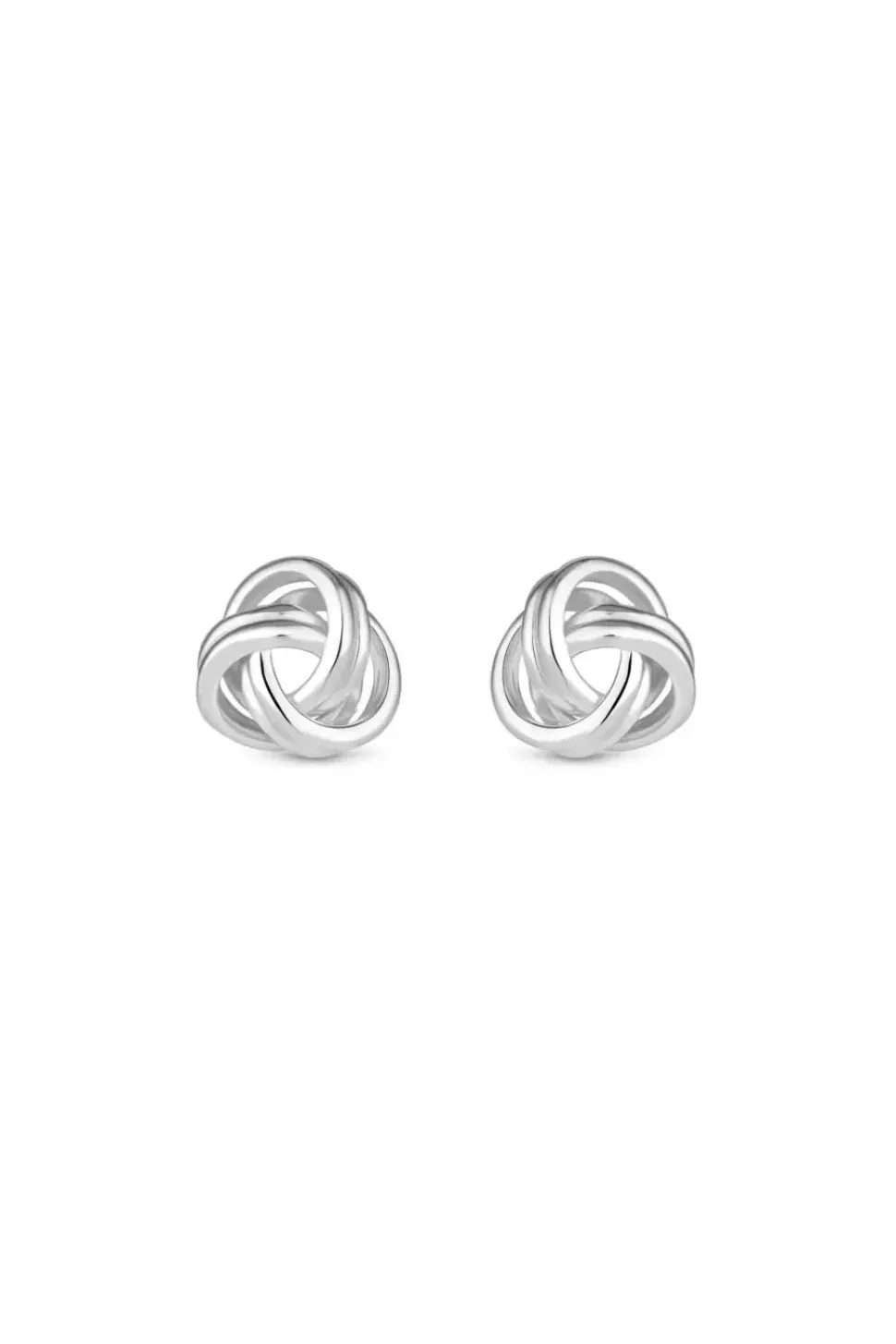 Sterling Silver 925 Polished Knot Stud Earrings