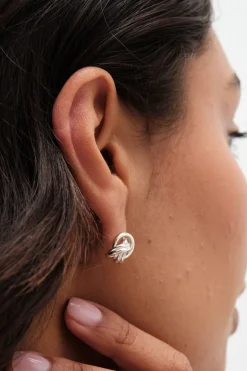 Sterling Silver 925 Polished Knot Stud Earrings