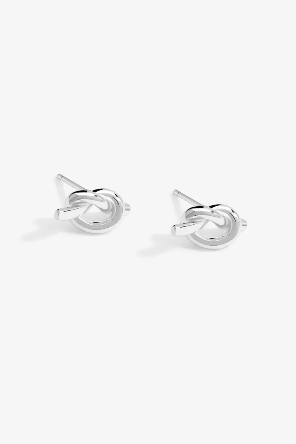 Sterling Silver 925 Polished Knotted Stud Earrings