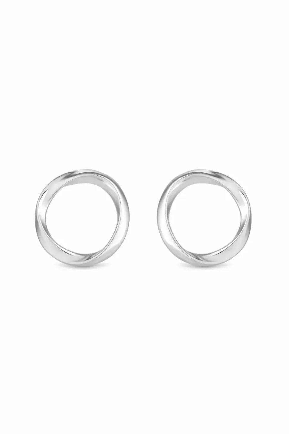 Sterling Silver 925 Polished Open Circle Earrings