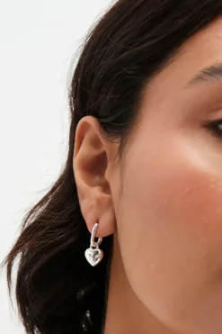 Sterling Silver 925 Polished Starburst Hoop Earrings