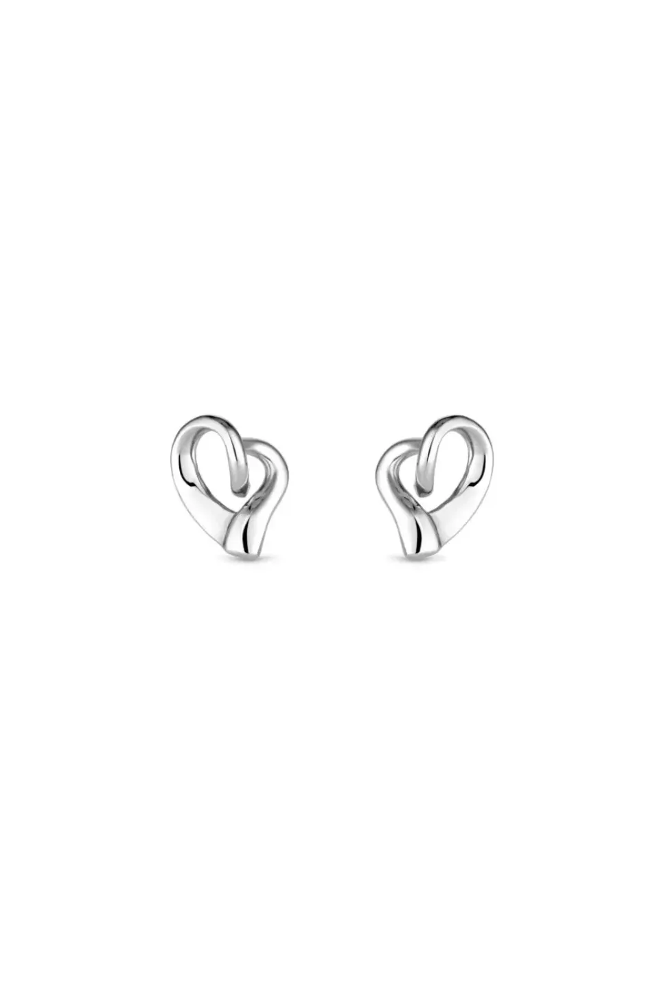 Sterling Silver 925 Polished Tapered heart Earrings