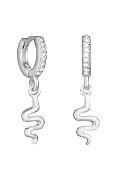Sterling Silver 925 Serpent Charm Earrings