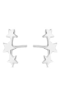 Sterling Silver 925 Star Climber Earrings