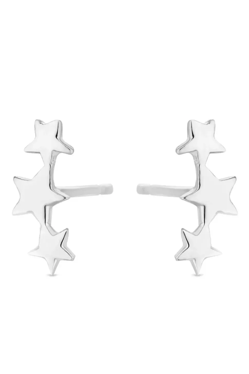 Sterling Silver 925 Star Climber Earrings