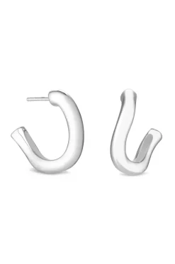 Sterling Silver 925 Twisted Hoop Earrings