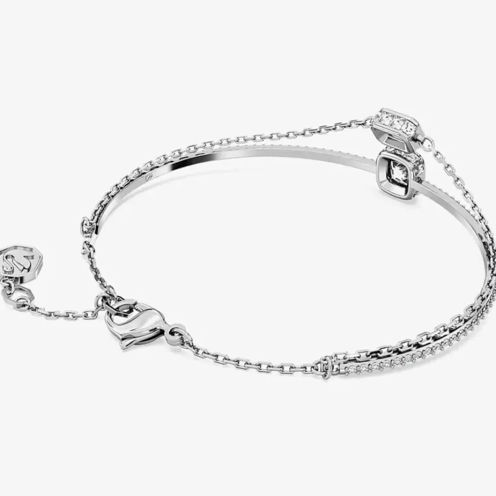 Stilla Blue Mixed Cuts Rhodium Plated Bangle 5668244 (M)