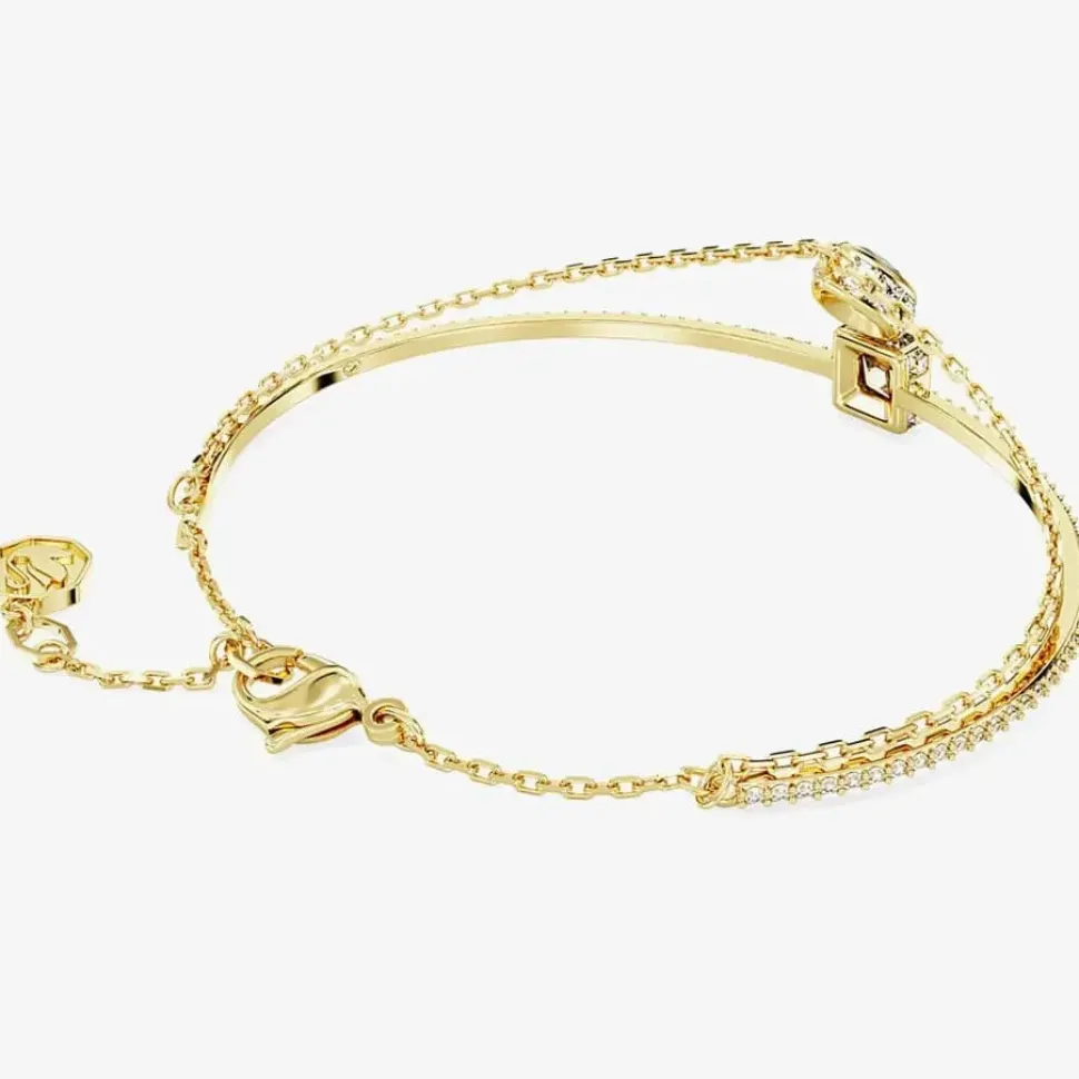 Stilla Green Mixed Cuts Gold Tone Plated Bangle 5662924 (M)