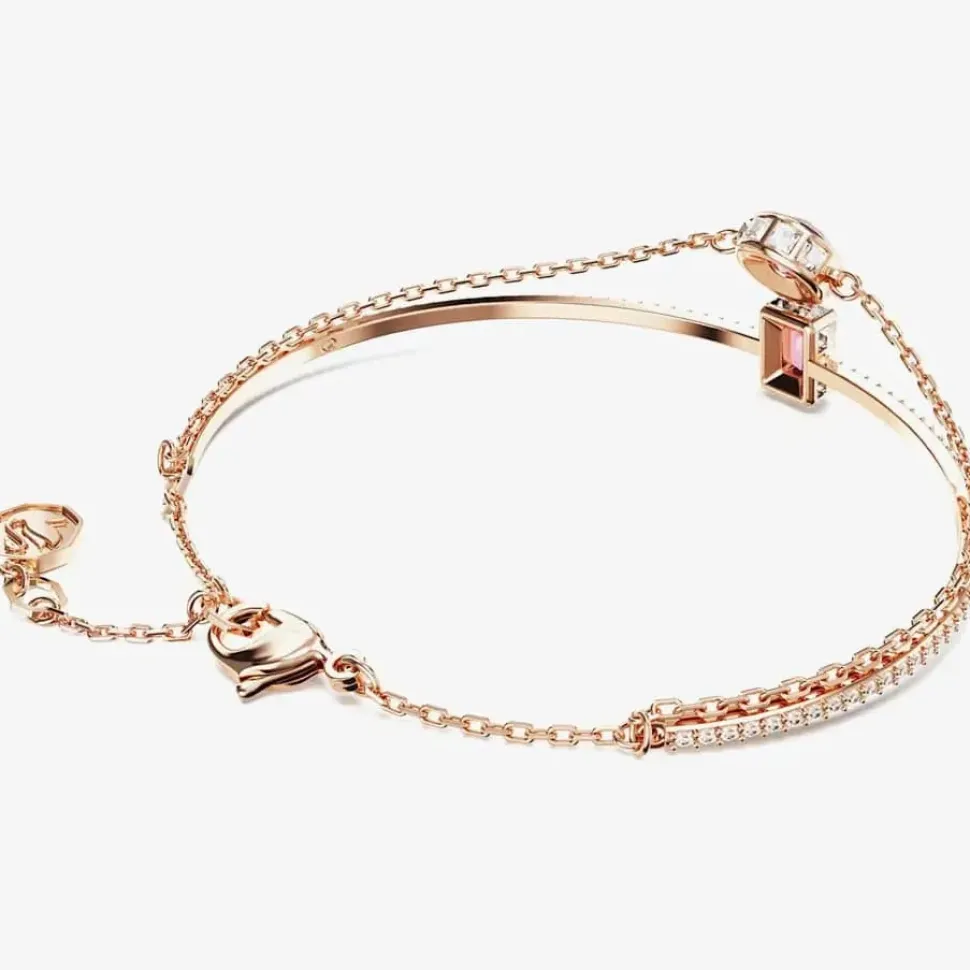 Stilla Pink Mixed Cuts Rose Gold Tone Plated Bangle 5668243 (M)