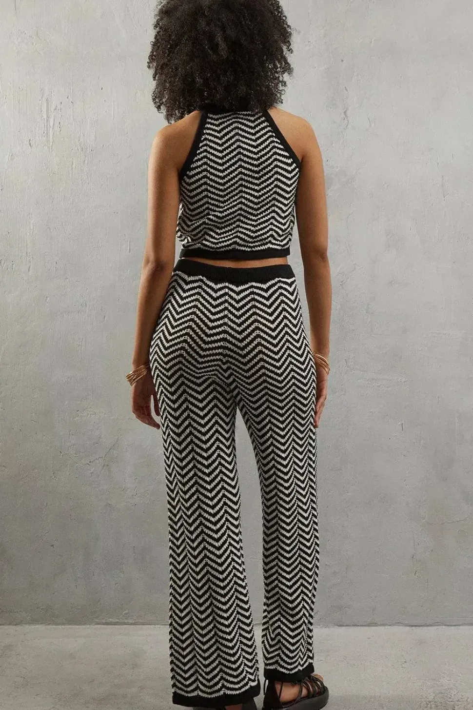 Stitch Crochet Knitted Wide Leg Trouser