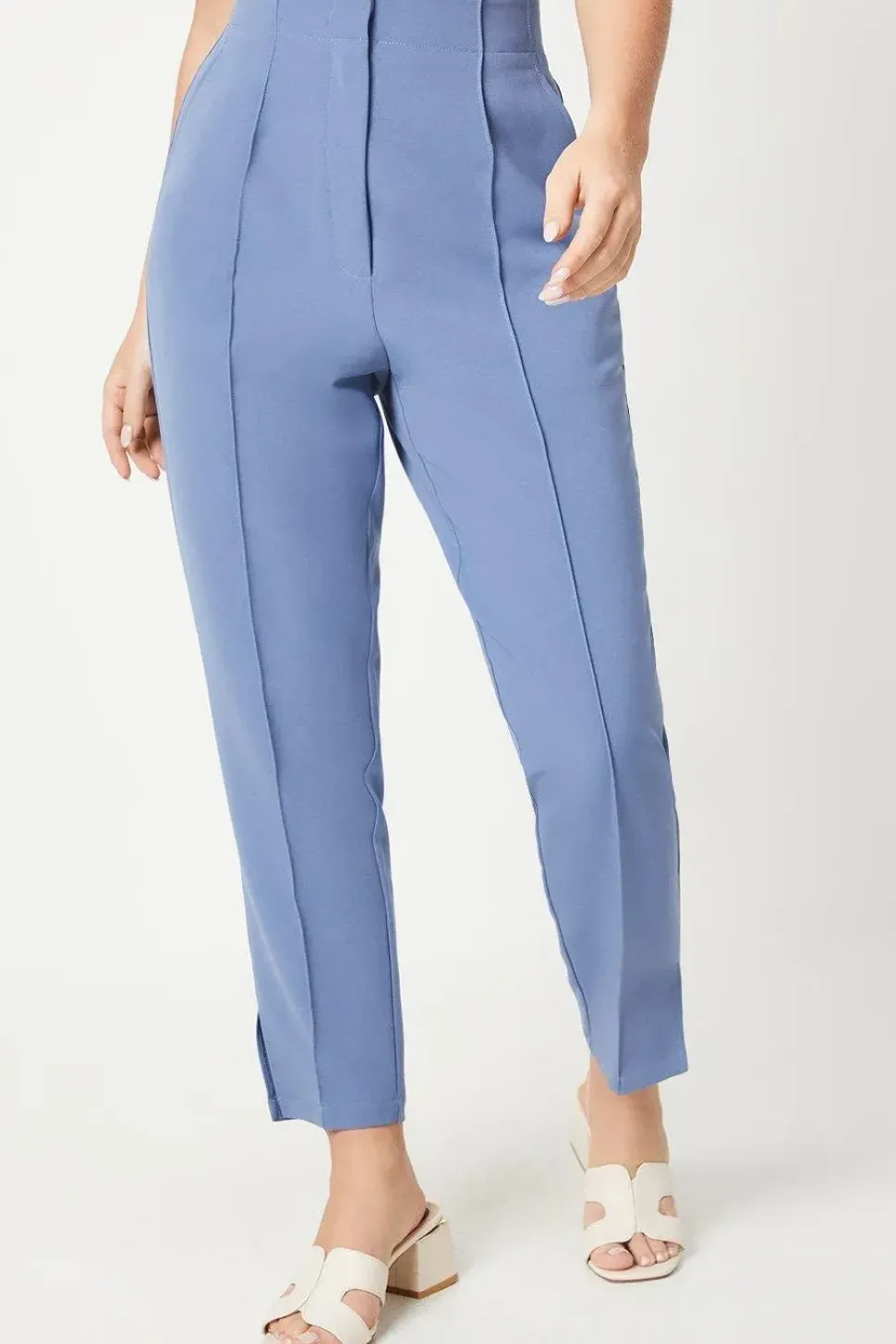 Stitch Detail Slim Leg Trousers