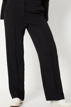 Stitch Detail Wide Leg Trousers