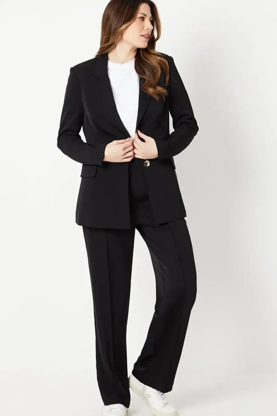 Stitch Detail Wide Leg Trousers