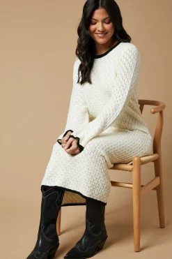 Stitchy Tipped Midi Jumper Dress