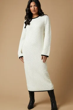 Stitchy Tipped Midi Jumper Dress
