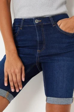 Stretch Denim Knee Shorts