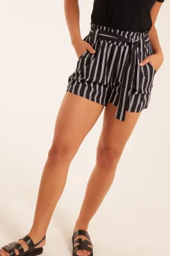 Stripe Belted Shorts