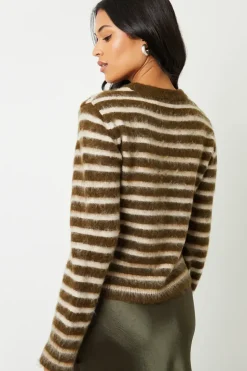 Stripe Brushed Knitted Jumper