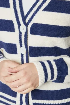Stripe Button Front Cardigan