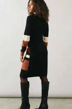 Stripe Colourblock Knitted Mini Dress