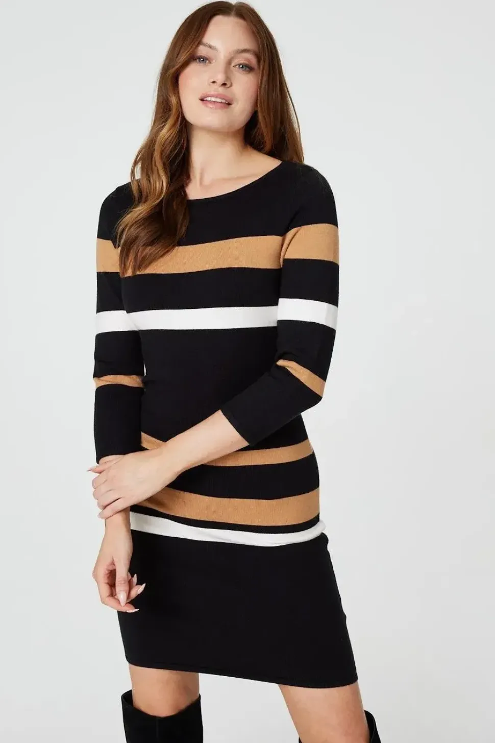 Striped Bodycon Knit Dress