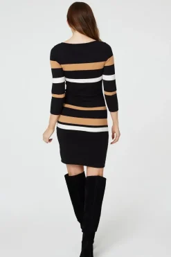 Striped Bodycon Knit Dress