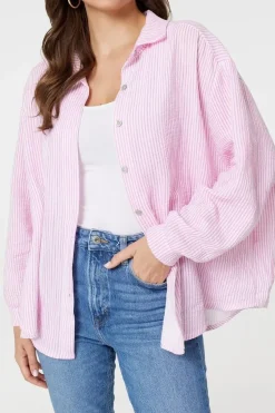 Striped Button Up Long Sleeve Shirt