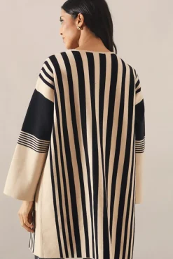 Striped Colour Block Coatigan