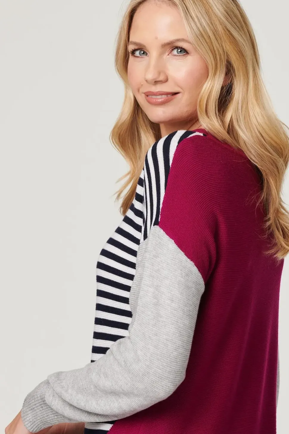 Striped Colour Block Knit Jumper
