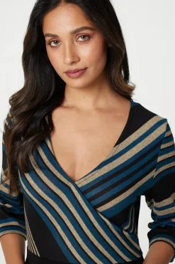Striped Colour Block Skater Dress