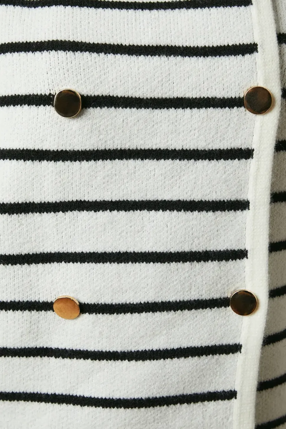Striped Double Breasted Knitted Jacket