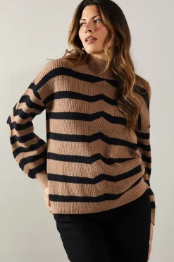 Striped High Neck Cosy Jumper