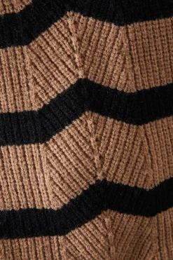 Striped High Neck Cosy Jumper