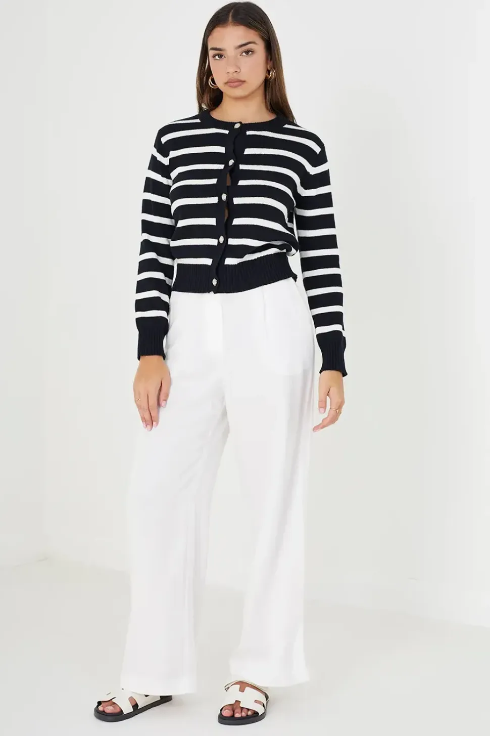 Striped Knitted Cardigan