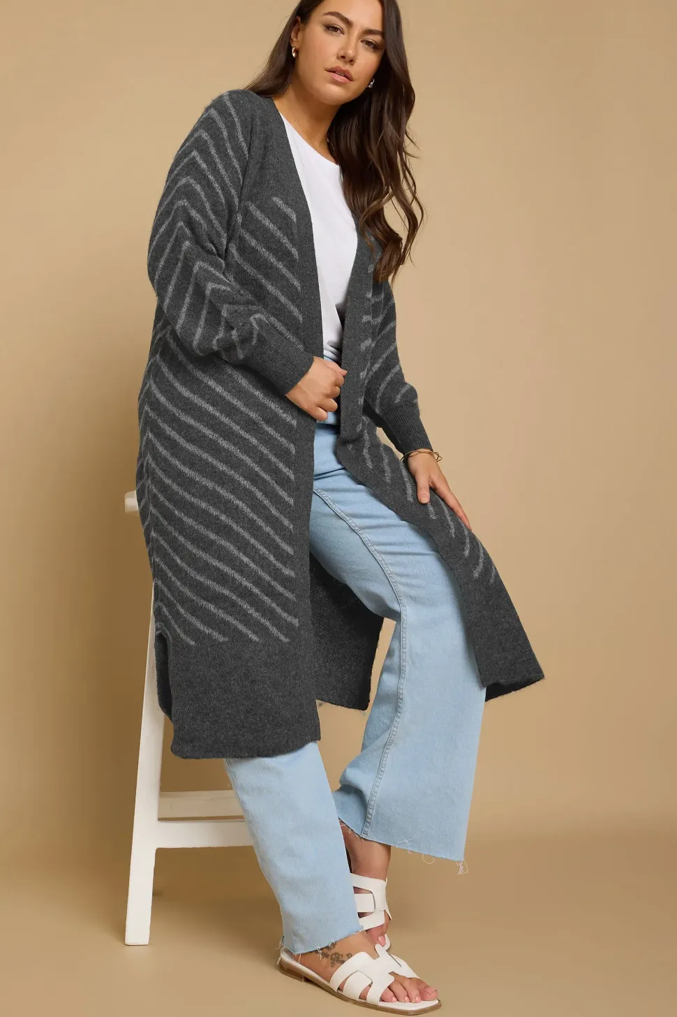 Striped Longline Cardigan
