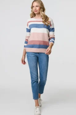 Striped Long Sleeve Relaxed Jumper